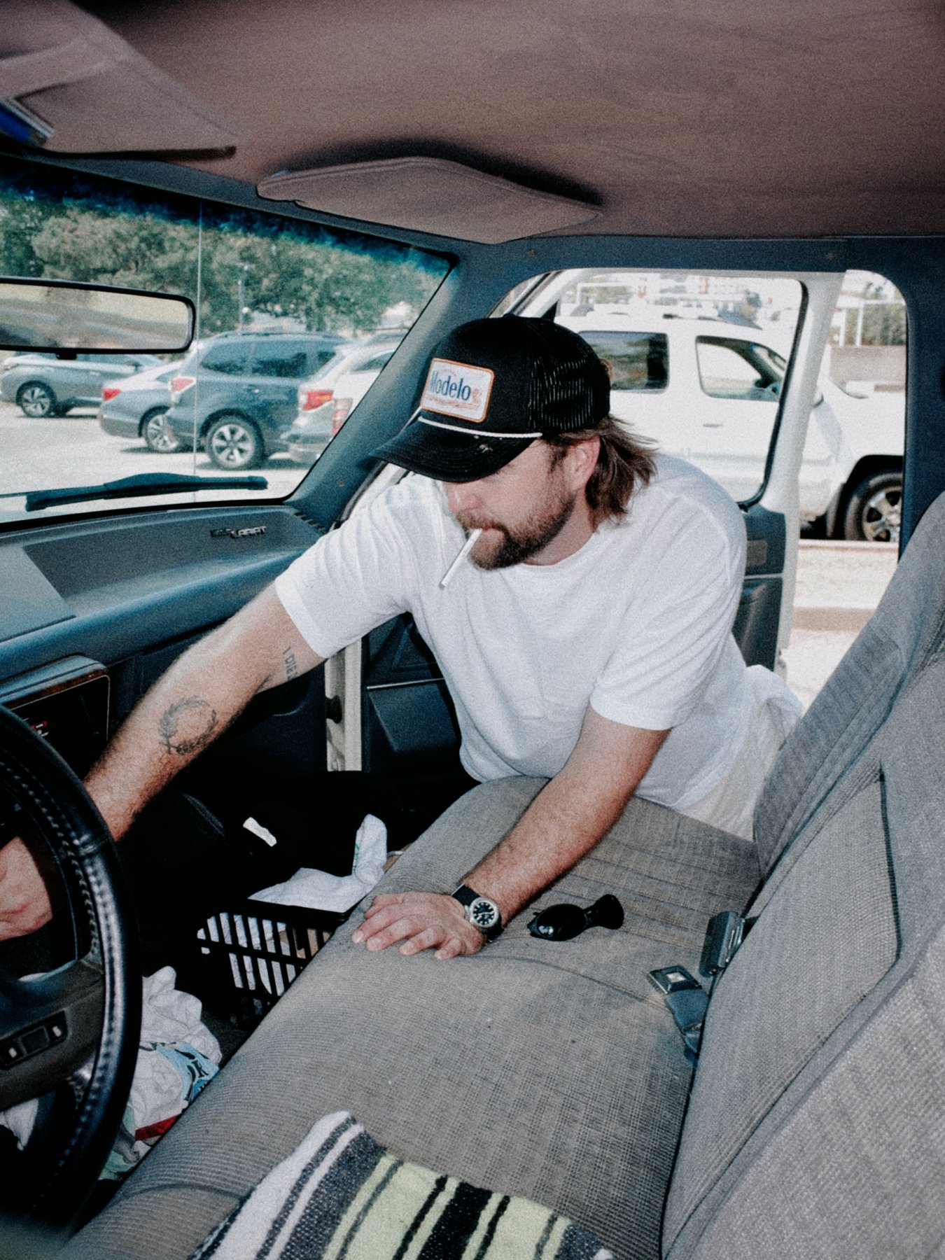 Candid photo behind the wheel of the F-2 Sippy truck
